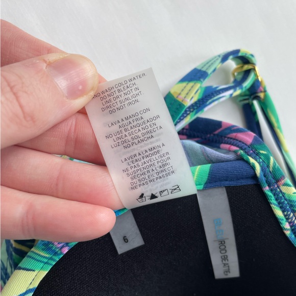 Bleu Rod Beattie Push-up Front Twist Tropical Bikini Swim Top Size 6 Navy - Picture 10 of 11